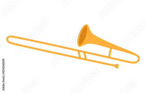 golden trombone musical instruments illustration
