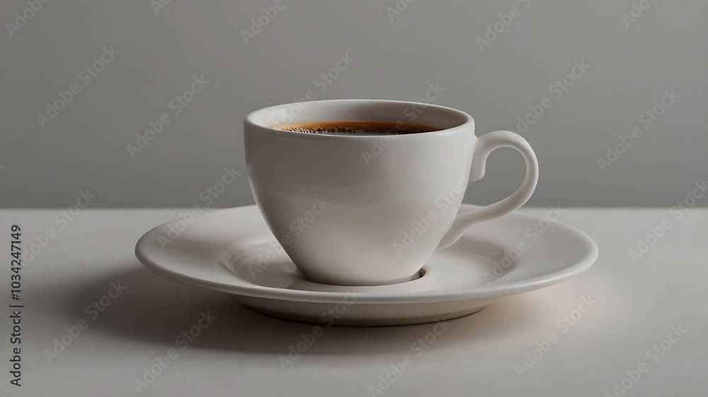 Coffee mug hot drink paper cup icon illustrated cinnamon and saucer wooden table realistic ove background Coffee mug hot drink paper cup icon illustrated cinnamon and saucer wooden table realistic ove background