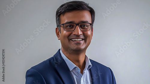 A professional headshot of an urban man in his late thirties, wearing glasses and business attire.