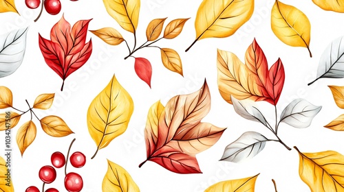 Vibrant Autumn Leaves Pattern: A Celebration of Nature's Colorful Foliage