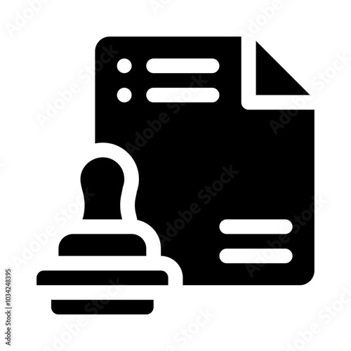 immigration approval glyph icon