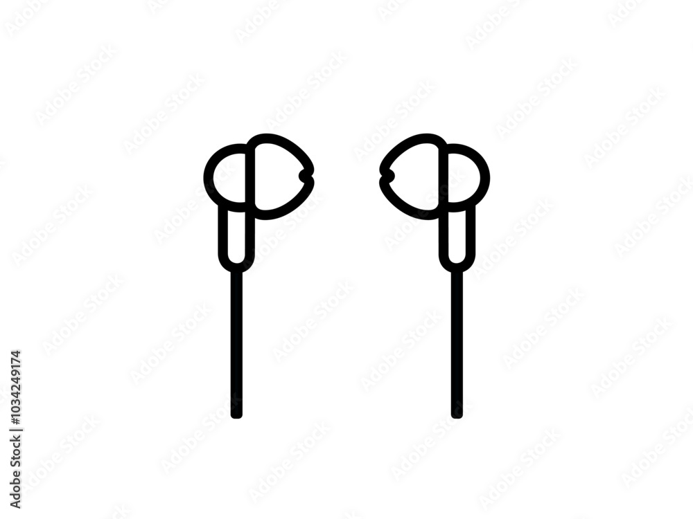Vector illustration of cartoon earphones Vector illustration of cartoon earphones