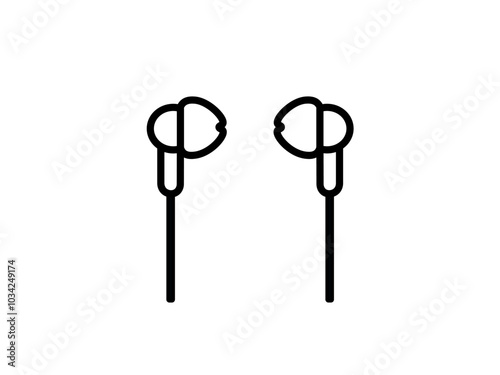 Vector illustration of cartoon earphones 