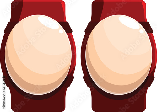 Pair of red knee pads with adjustable straps for comfortable and secure fit, protecting knees from impact and injury