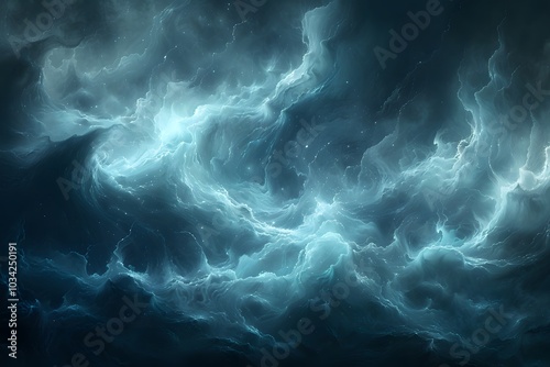 Ethereal Abstract Clouds with Mystical Blue Swirls for Creative Design Inspiration