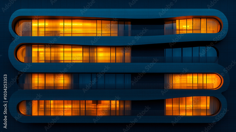Office buildings with rounded corners Office buildings with rounded corners