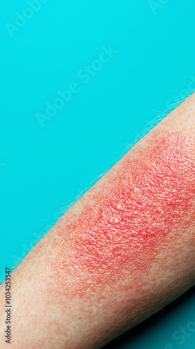 Irritated skin on a human arm photo