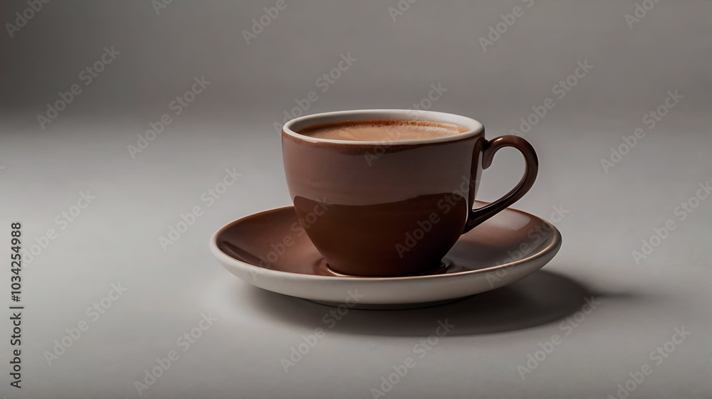 Coffee mug hot drink paper cup icon illustrated cinnamon and saucer wooden table realistic ove background Coffee mug hot drink paper cup icon illustrated cinnamon and saucer wooden table realistic ove background