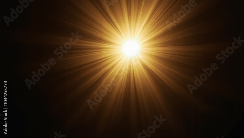 Radiant Sunlight Flare Effects: Artistic Lens Leaks on Black Background for Elegant Commercial Designs