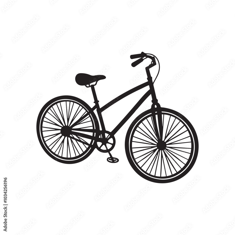 Fototapeta premium bicycle silhouette vector, black and white silhouette, vector and illustration