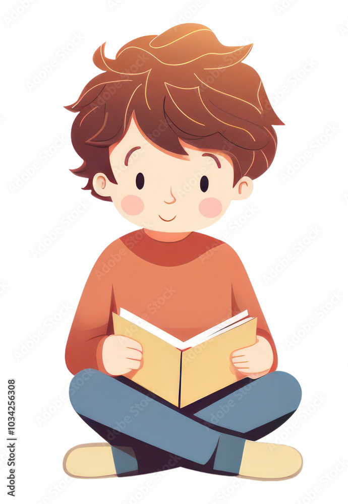 PNG Reading cartoon child white background. PNG Reading cartoon child white background.
