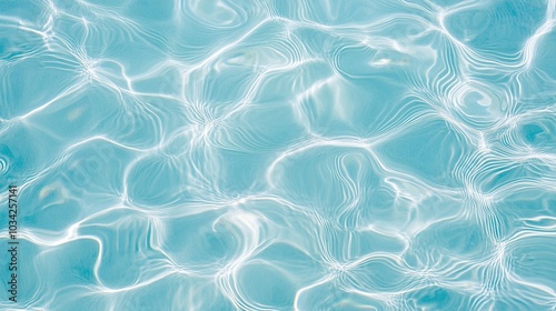 Abstract Water Texture Ripples and Reflections on Blue Surface