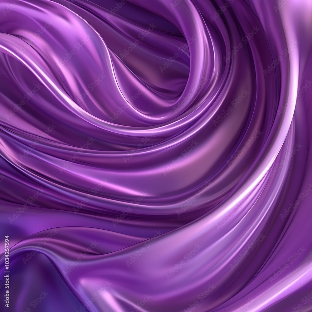 Fototapeta premium A close-up view of flowing purple fabric, showcasing smooth textures and elegant draping.