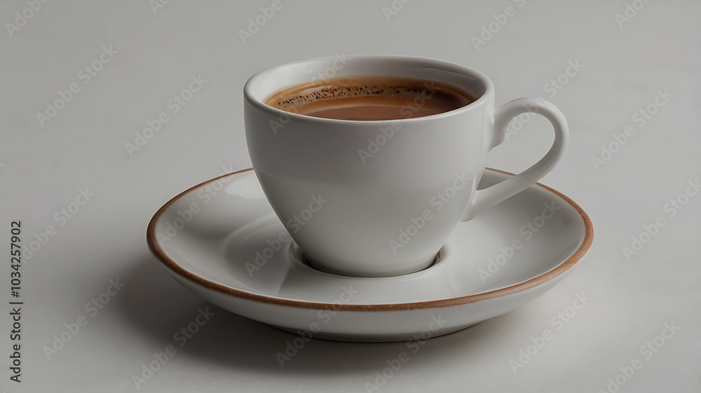 Coffee mug hot drink paper cup icon illustrated cinnamon and saucer wooden table realistic ove background Coffee mug hot drink paper cup icon illustrated cinnamon and saucer wooden table realistic ove background