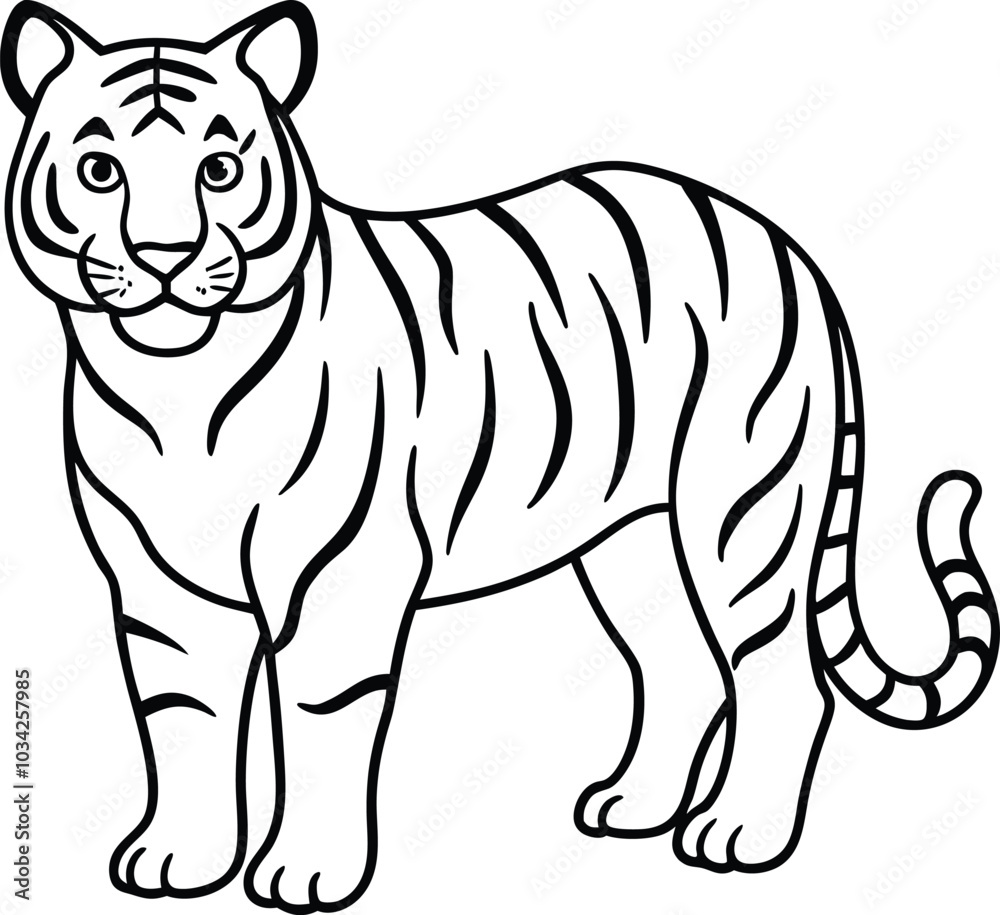 illustration of cartoon tiger illustration of cartoon tiger