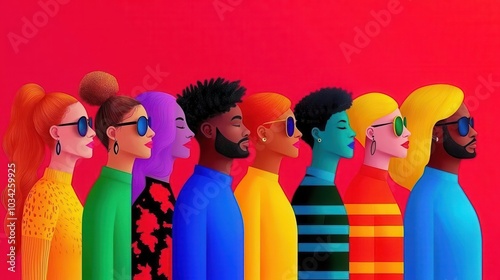 Diverse global team united, symbolizing inclusion and empowerment, flat design illustration