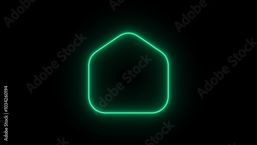 house return neon free icon typically represents a house or home symbol with a neon-style design, often glowing or highlighted with vibrant colors like electric blue, pink, or green. Glowing neon icon