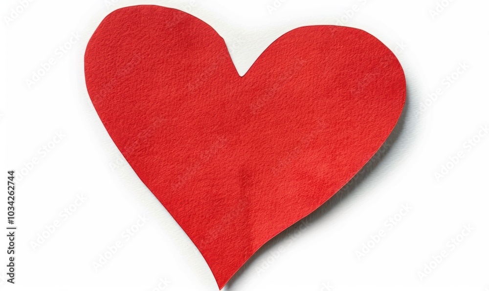 Red paper heart cutout isolated on white background. Valentine's Day symbol for decoration or design. Red paper heart cutout isolated on white background. Valentine's Day symbol for decoration or design.