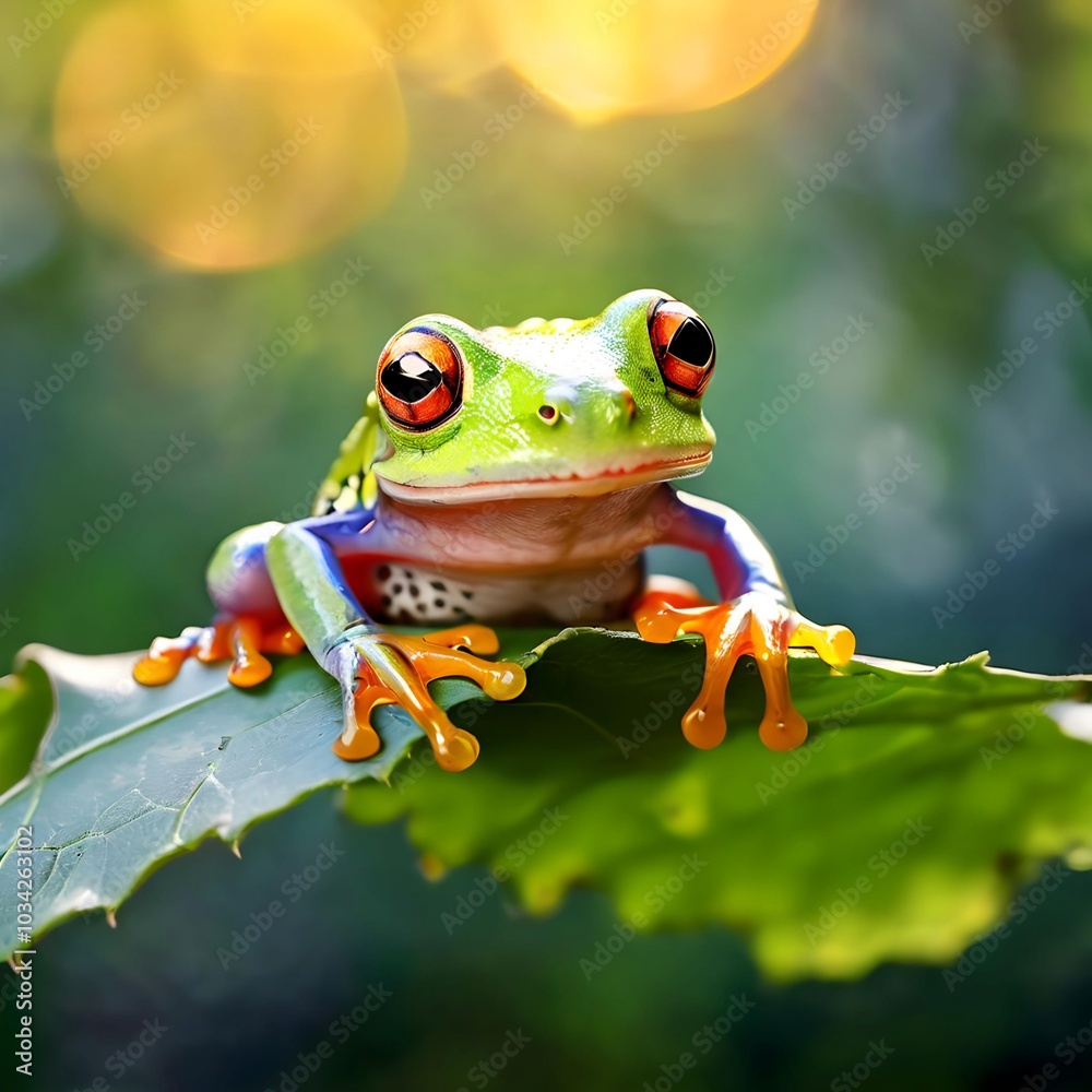 Fototapeta premium frog on a leaf