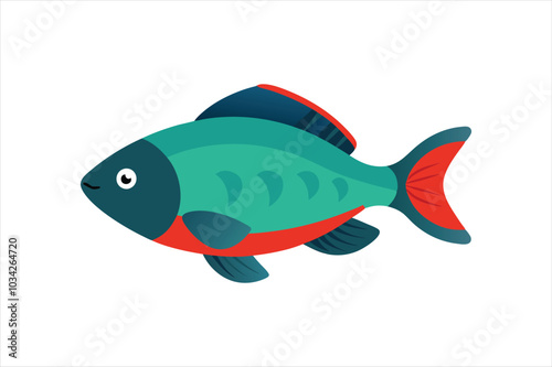 Paradise Gourami fish Vector artwork illustration.