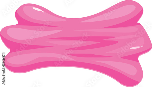 Pink chewing gum stretched and looking delicious