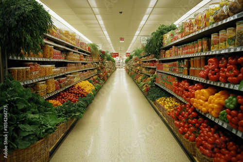 A Grocery Store Aisle Displ...