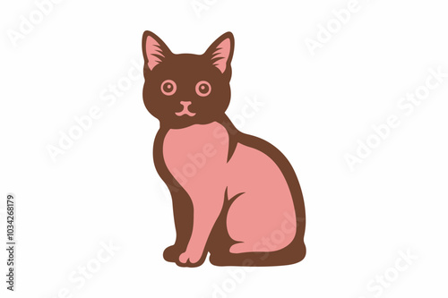 cat with a bone ,a cute cat silhouette vector