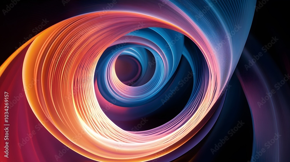 Circular designs in motion creating a sense of endless movement and flowing continuity