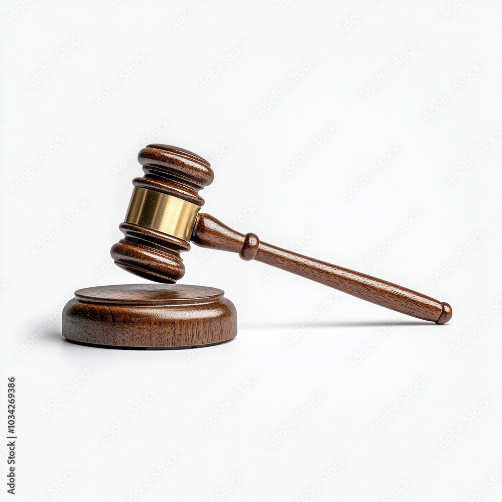 Close Up of Isolated Judge's Gavel on White Background - Legal Justice and Courtroom Concept Close Up of Isolated Judge's Gavel on White Background - Legal Justice and Courtroom Concept