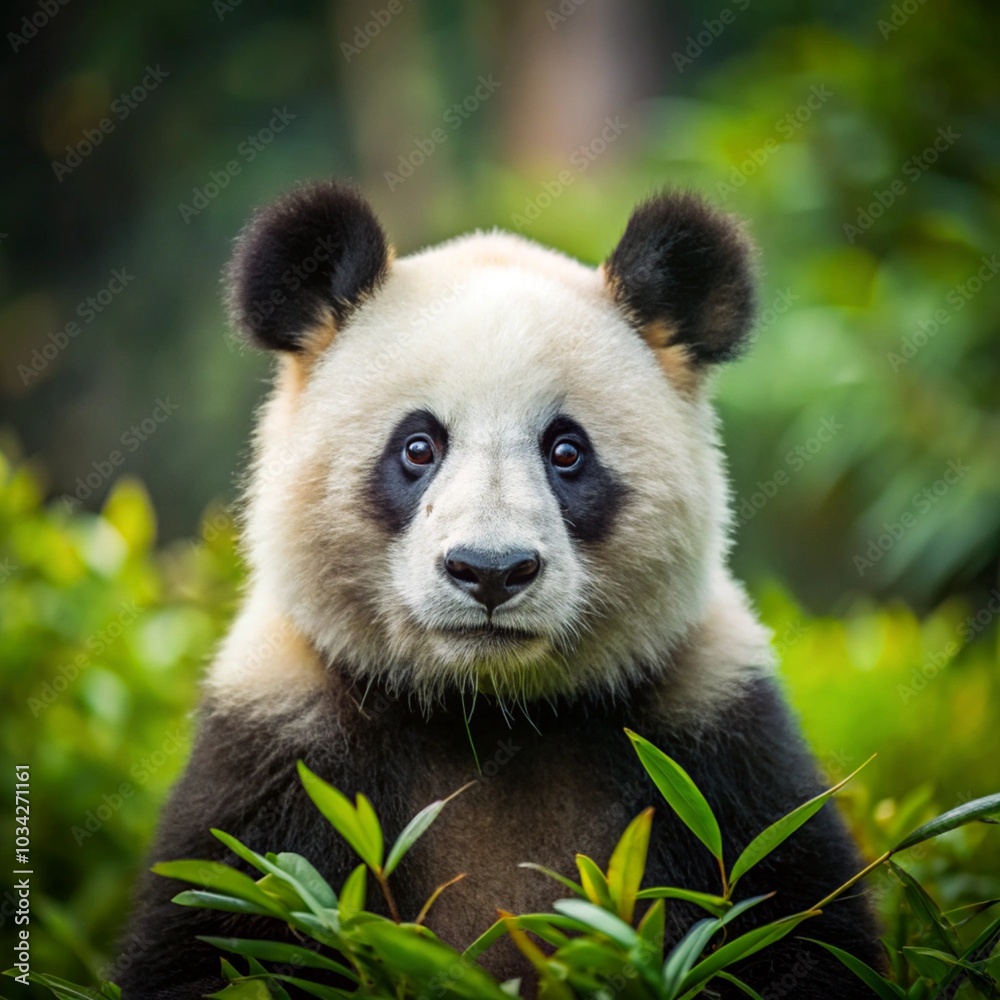 A Panda Bear in Its Natural Habitat A Panda Bear in Its Natural Habitat
