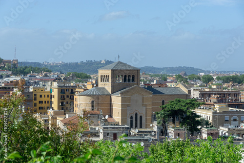 Church of Santa Maria Liberatrice seen from Monte Testaccio, Rome (Italy).