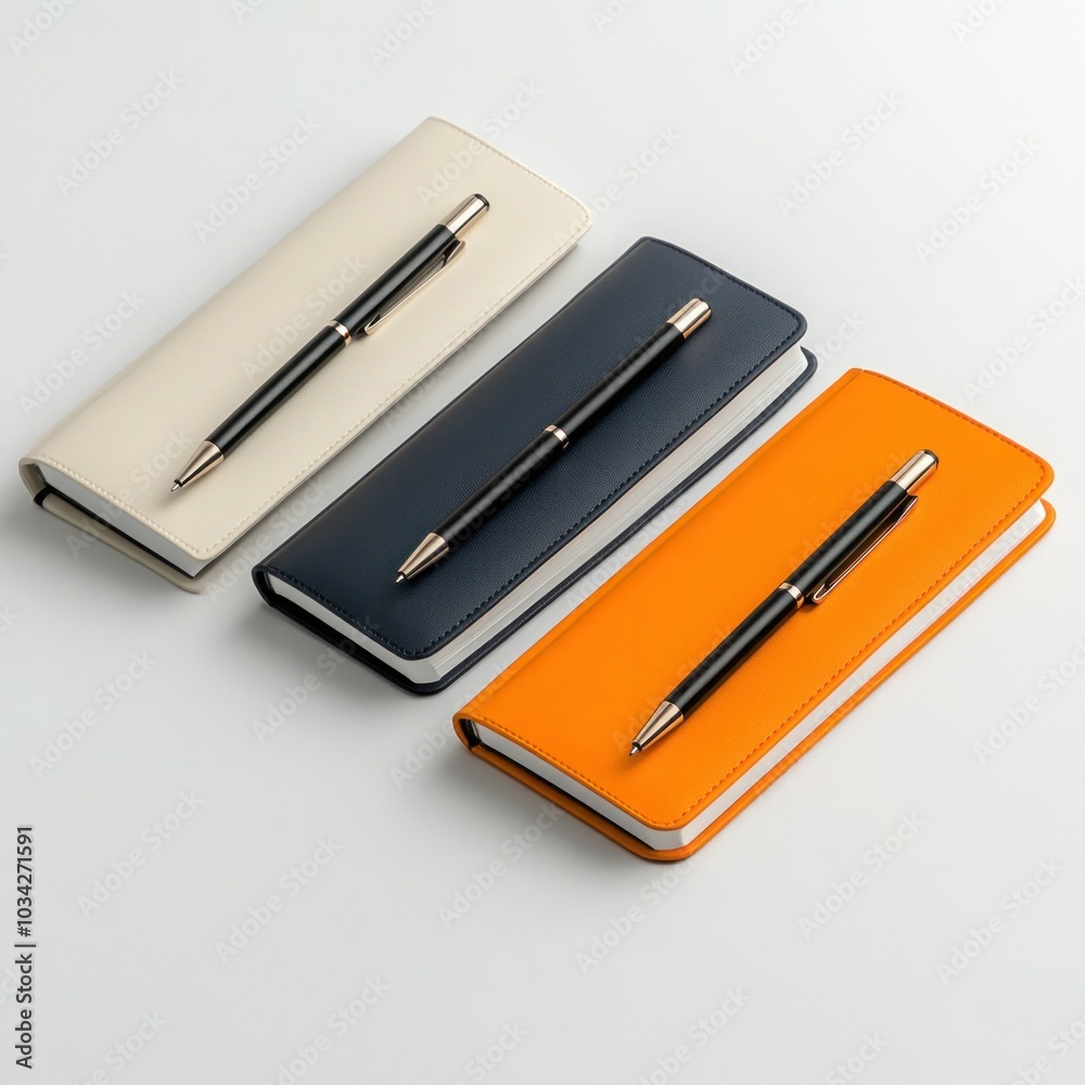Open Notebooks and Pens on Light Background Stand Open Notebooks and Pens on Light Background Stand