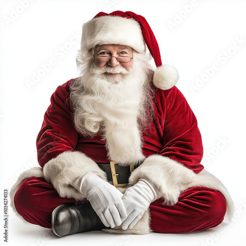 Santa Claus Sitting Isolated