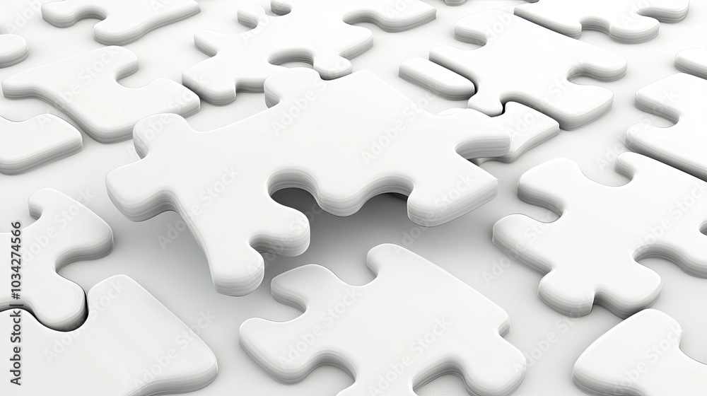 Puzzle pieces creatively align to shape a woman's head profile, symbolizing complexity in thought and identity formation Puzzle pieces creatively align to shape a woman's head profile, symbolizing complexity in thought and identity formation