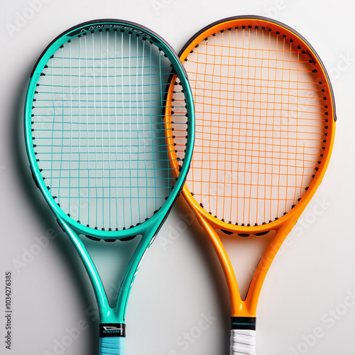 Two Tennis Rackets Isolated