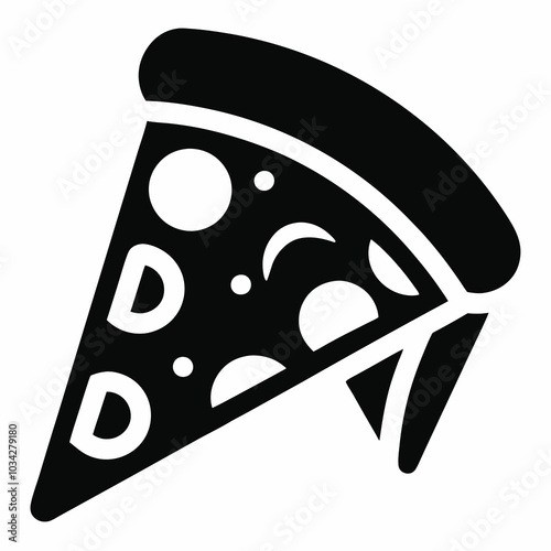 Pizza slice silhouette vector illustration on white background