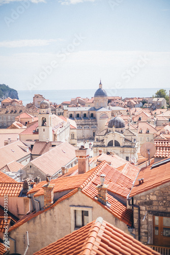 view of the rooftops in old town, Dubrovnik, Croatia