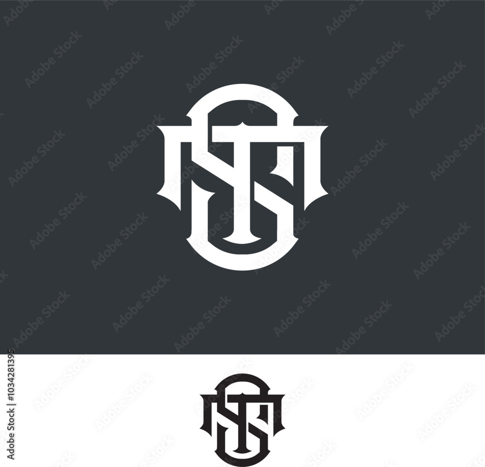 Fototapeta premium ST, TS, monogram initial Letter Logo