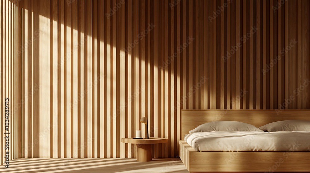 Stylish hotel bedroom interior with bed, nightstand with books and mock up wall Stylish hotel bedroom interior with bed, nightstand with books and mock up wall