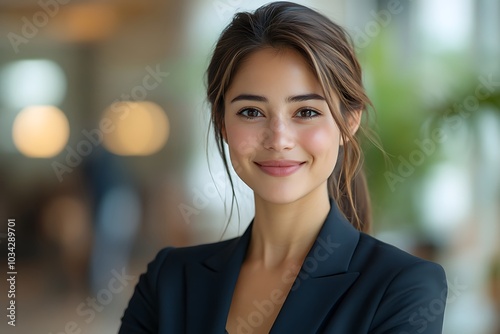 Confident Businesswoman Smiling Portrait in Office