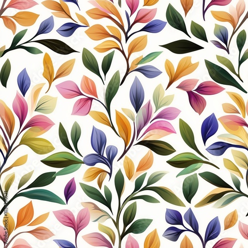 Seamless Colorful Abstract Floral Pattern