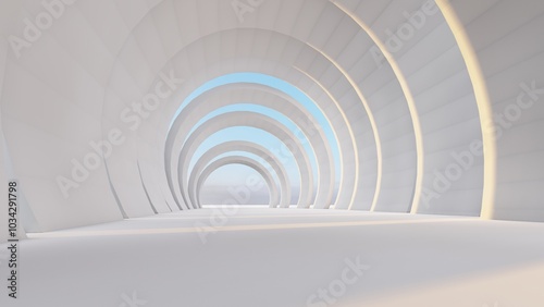 Fototapeta Naklejka Na Ścianę i Meble -  Abstract architecture background arched interior 3d render