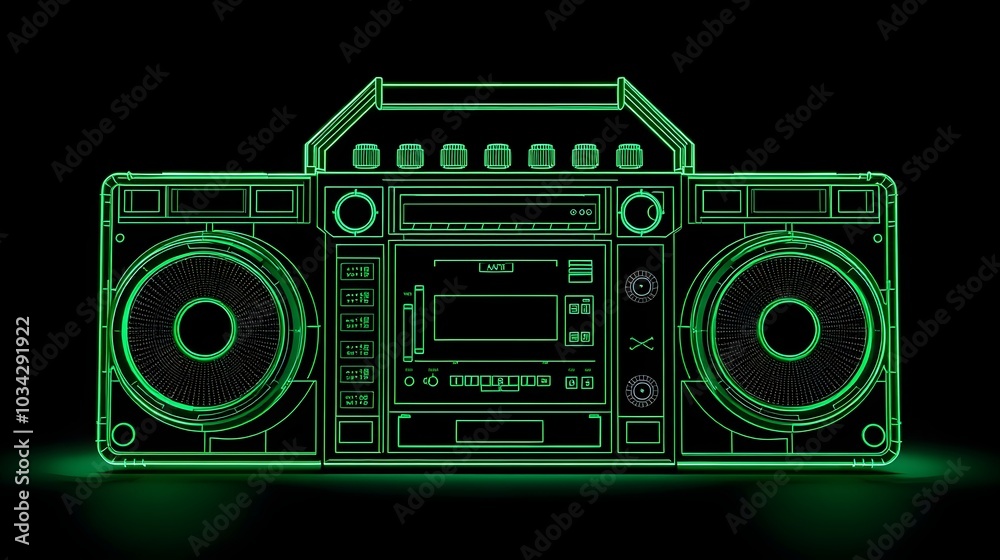 Boombox Wireframe Boombox Wireframe