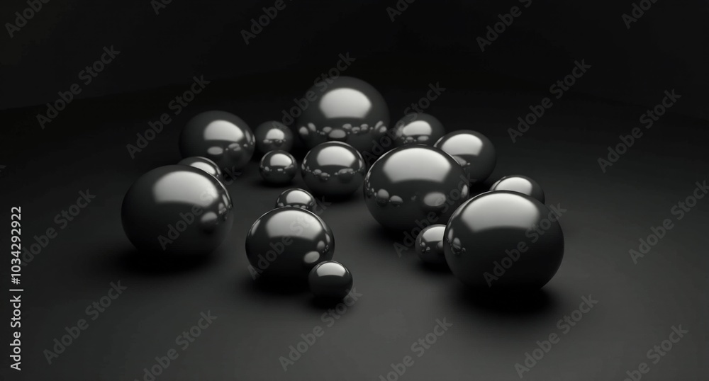 A few charcoal translucent mirror toruses shine with elegance, their smooth surfaces realistically rendered against a dark background in a stunning 3D render. A few charcoal translucent mirror toruses shine with elegance, their smooth surfaces realistically rendered against a dark background in a stunning 3D render.