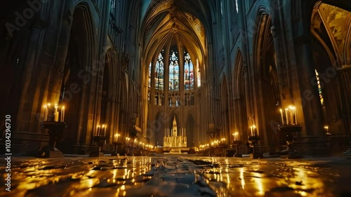 Candlelight & Stained Glass: A Cathedral's Beauty