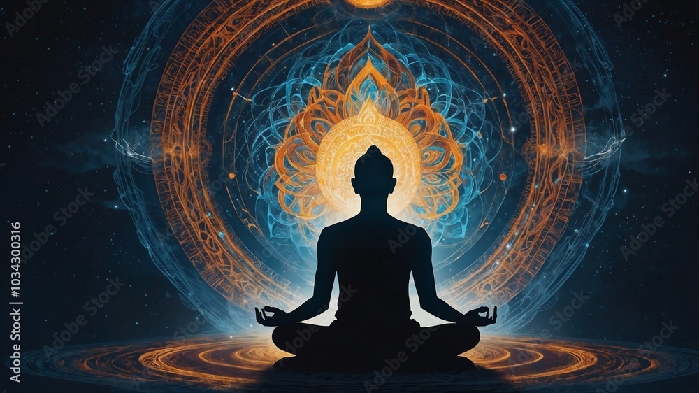 silhouette of a person in yoga position silhouette of a person in yoga position