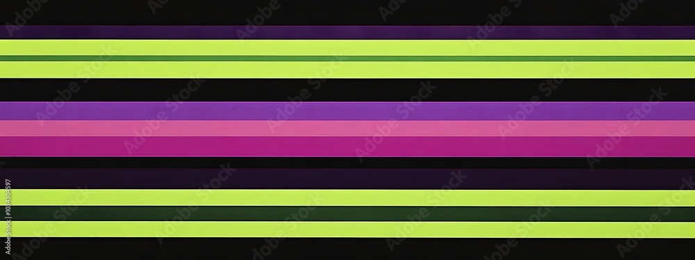 A flat background of horizontal neon green, purple, and black stripes A flat background of horizontal neon green, purple, and black stripes