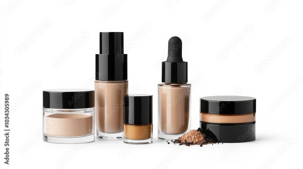 Makeup products on white background. Makeup products on white background.