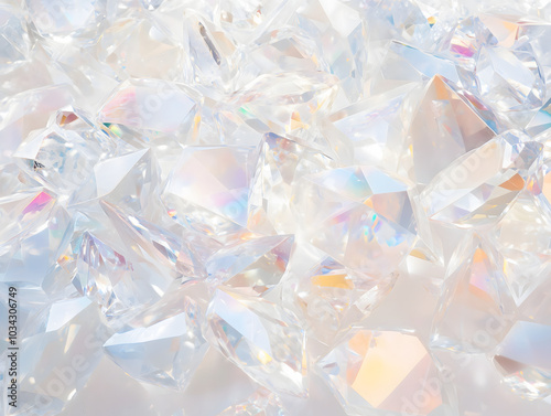 Sparkling Crystal Gems Shiny Iridescent Stones Diamond Texture Background