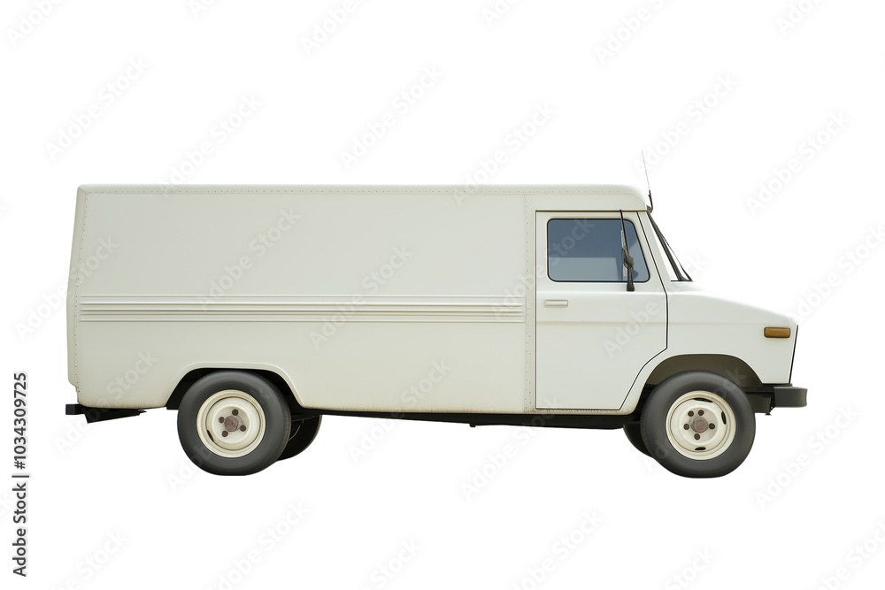 white delivery van isolated on transparent background white delivery van isolated on transparent background
